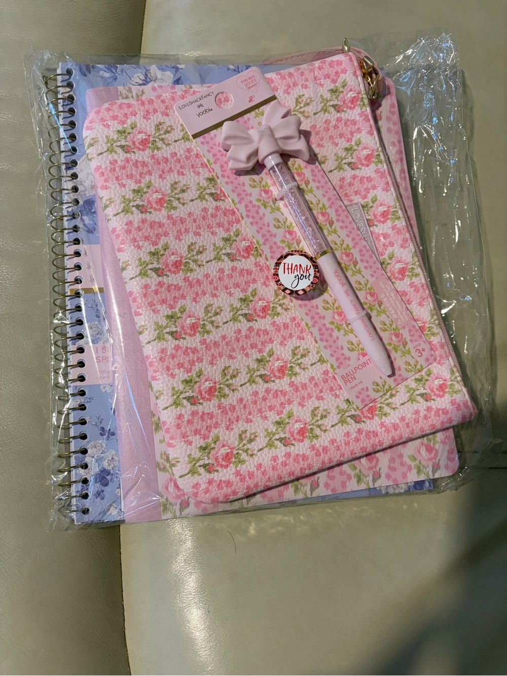 LoveShackFancy + Target Collab Notebook Set with Bow Pen and Pencil Pouch NWT